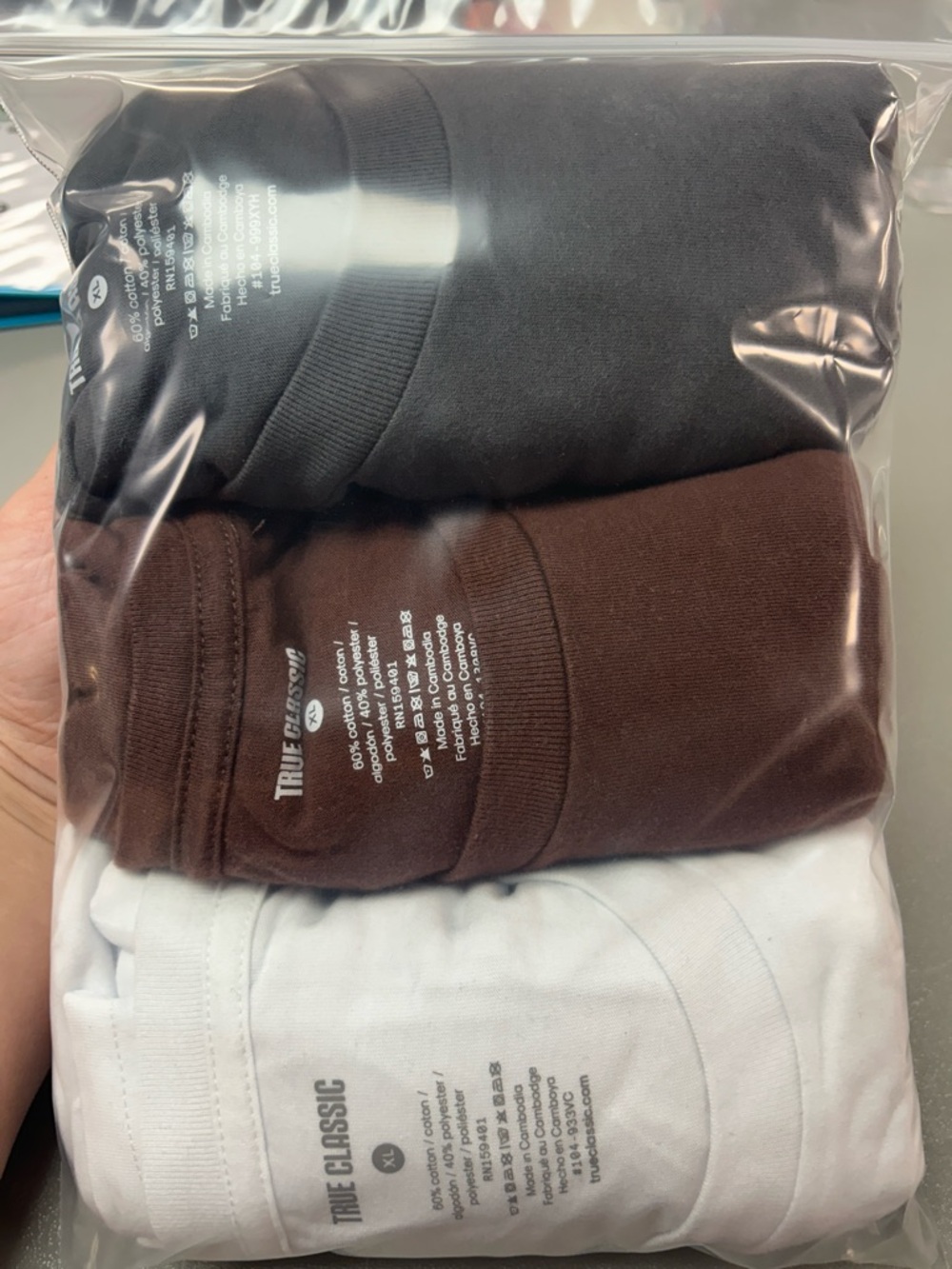 True Classic 3-Pack Short Sleeve Tees - Black, Brown, White